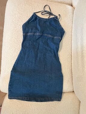 stretchy denim mini dress
